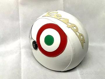 CASCO VESPA VESPISTA RIVESTITO ECOPELLE BIANCO