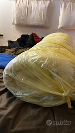 Futon foderato tela lino con sacca blu