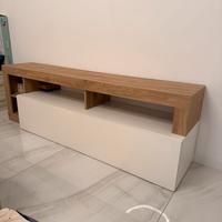 Porta tv 1 anta ribalta binaco e rovere