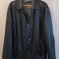 Giaccone Vintage vera pelle nero taglia 56 3XL