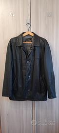 Giaccone Vintage vera pelle nero taglia 56 3XL