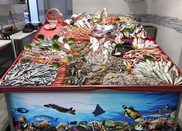 Banco da esposizione pesce in acciaio