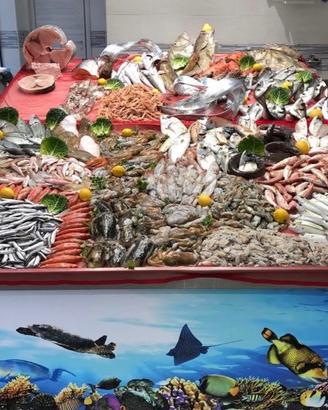 Banco da esposizione pesce in acciaio