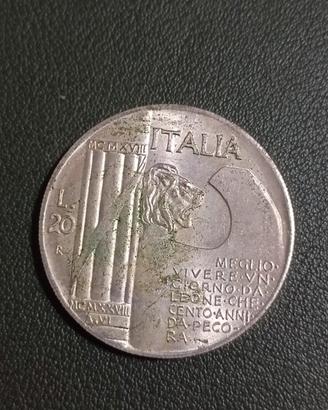 rara moneta 20 lire - riconeo 