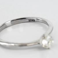 Anello - 14 carati Oro bianco Diamante (Naturale)