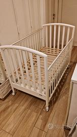 Lettino Pali Ciak Bianco in Legno + Materasso + Ca