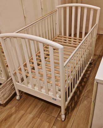 Lettino Pali Ciak Bianco in Legno + Materasso + Ca