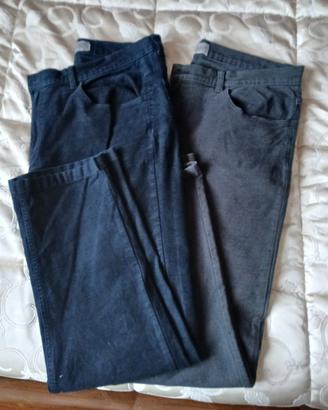 2 pantaloni fustagno uomo tg.54