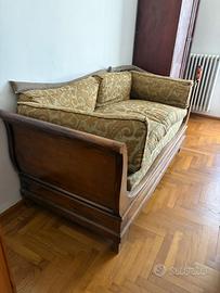 Divano sofà antico in noce a barca – fine ’800