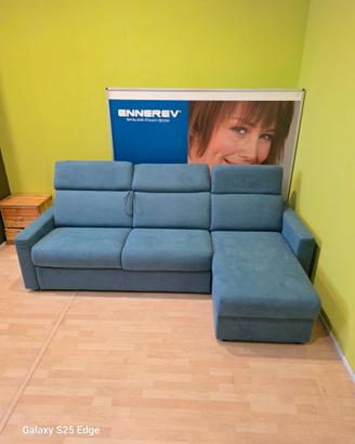 Divano letto con chaise longue contenitore apribil