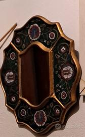 Specchio Vintage verde con fiori