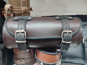 Barilotto bussolotto borsa moto pelle marrone nero