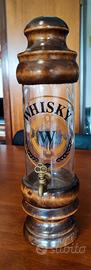 Dispenser Whisky Vintage Vetro Legno e Ottone