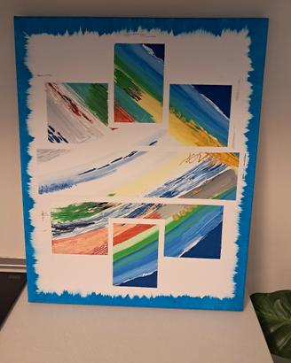 Quadro astratto con rilievi, dipinto su tela