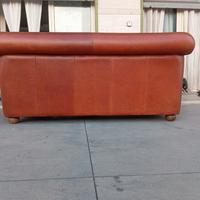 Divano in vera pelle cuoio – 2 posti, solido e com