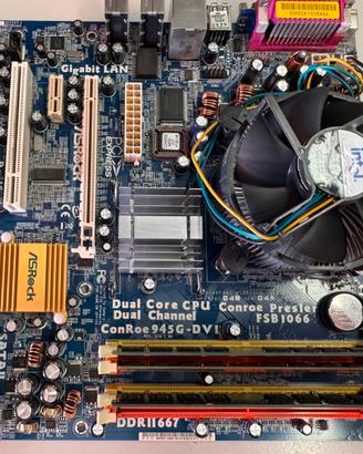 Asrock ConRoe 945G DVI + cpu intel core2 6600 ram4