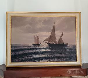 Guido Odierna (1913-1991) Marina  Olio su Tela