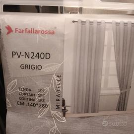 Due Tende grigio trasparente Farfallarossa 
