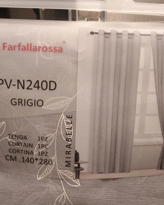 Due Tende grigio trasparente Farfallarossa 