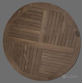 piano tavolo rotondo in legno Teak
