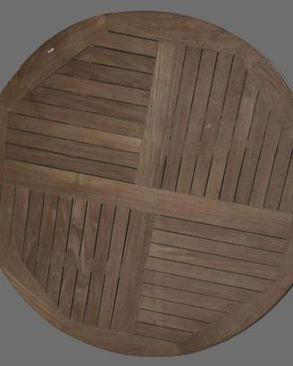 piano tavolo rotondo in legno Teak