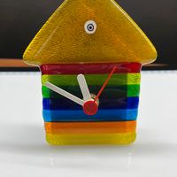 Orologio da tavola in vetro colorato