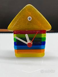 Orologio da tavola in vetro colorato