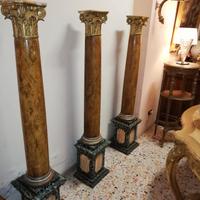 colonne in legno antiche laccate e dorate