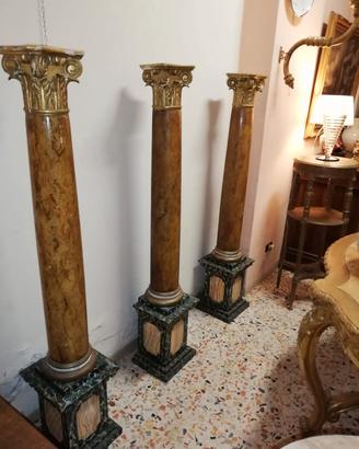 colonne in legno antiche laccate e dorate