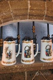 Set 3 Boccali birra in ceramica bianca 500 CC