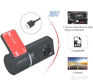 TELECAMERA ANTERIORE MINI DVR HD PER AUTORADIO