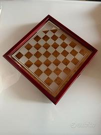 Set scacchi in vetro completo con custodia - 32 pz