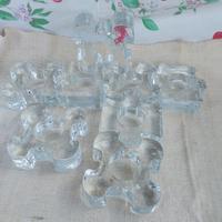 8 pezzi puzzle vetro pesante portalumini esterno