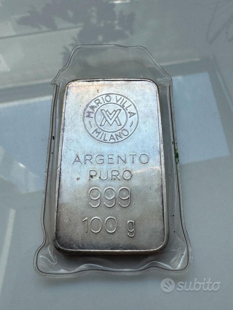 Lingotto argento puro 100 gr MARIO VILLA Collezionismo In
