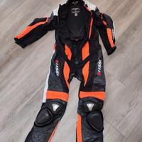 tuta in pelle da pista bambino 7/12 anni