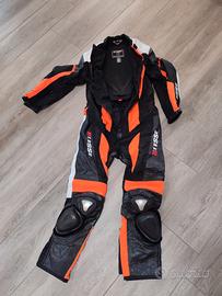 tuta in pelle da pista bambino 7/12 anni