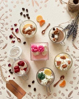 Candele di soia, fatte a mano, 100%vegane