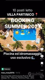 VILLA 10 posti piscina PRIVATA &idro Partinico PA