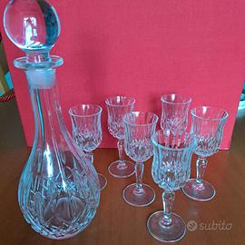 set da liquore vintage 6 bicchieri con bottiglia