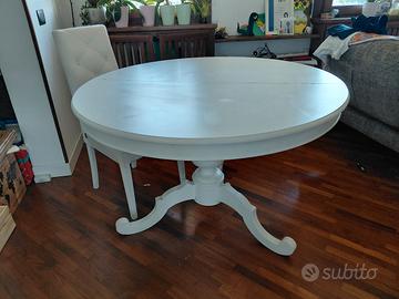 tavolo bianco rotondo 120 cm estensibile 155cm
