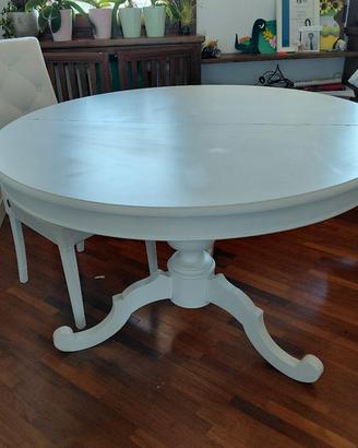 tavolo bianco rotondo 120 cm estensibile 155cm