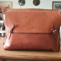 Borsa artigianale "doppia" in cuoio (The Bridge).