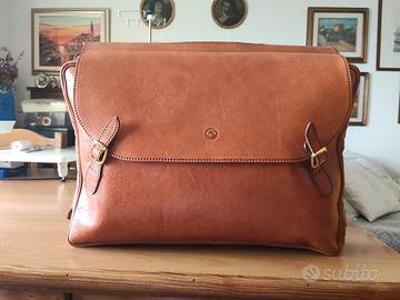 Borsa artigianale "doppia" in cuoio (The Bridge).