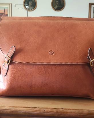 Borsa artigianale "doppia" in cuoio (The Bridge).