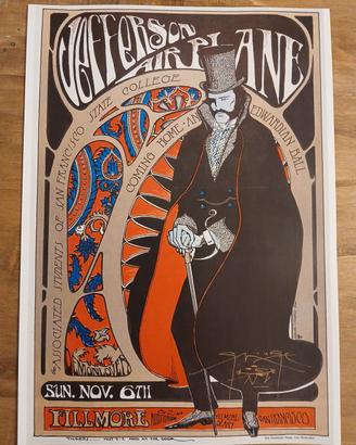 Poster Jefferson Airplane psichedelico formato A3 