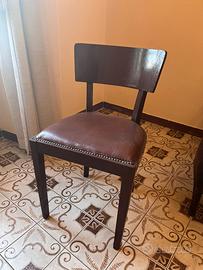 n°2 sedie in legno e seduta in pelle