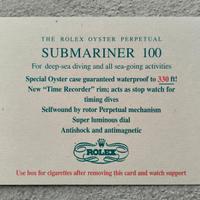 Cardbox Rolex Submariner 100mt 5508 6536/1