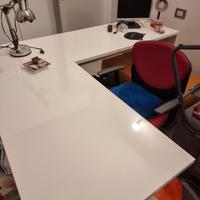 Scrivania Angolare Bianca lucido