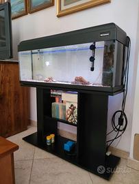 Acquario 100 litri, con mobile, accessori e pesci