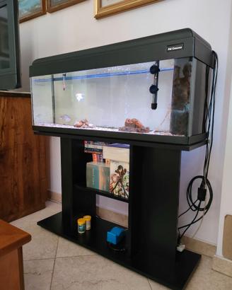 Acquario 100 litri, con mobile, accessori e pesci